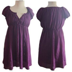 edc Size 8 Purple Sheer Accent Baby Doll Mini Dress